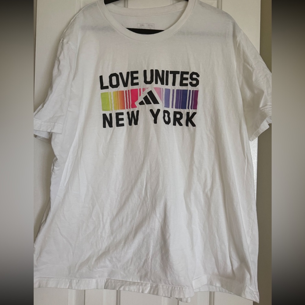 Adidas "Love Unites"‎ New York Pride T-shirt Short Sleeve Size XXL unisex